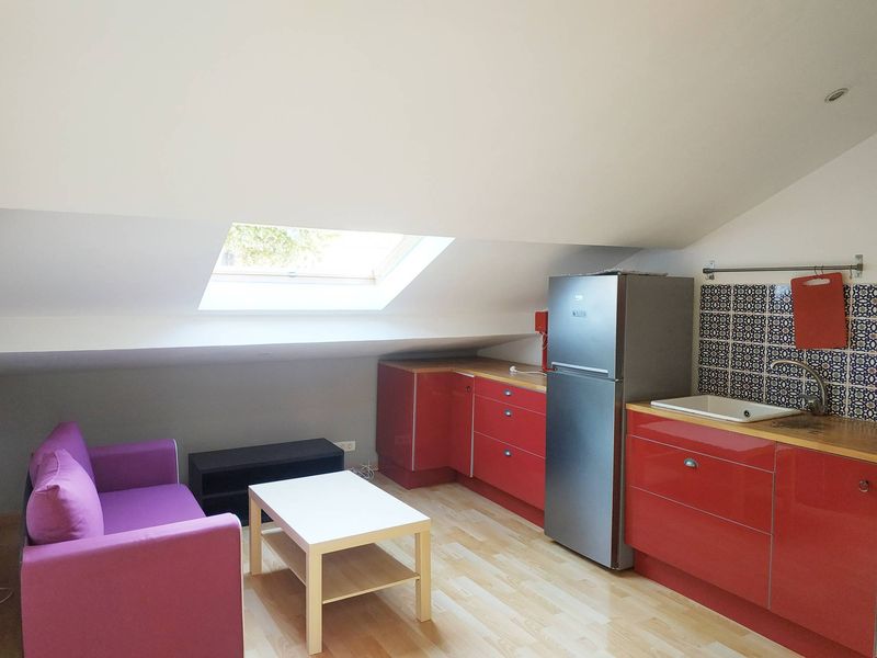 séjour cuisine A louer T2 meublé 21 m² en dernier étage Chartreux 13004 Marseille