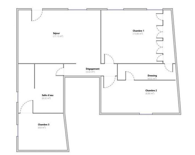 A louer 1er étage d'une maison appartement 3 pièces de 68 m2 avec balcon et parking